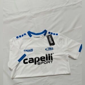 Capelli Sport White and Blue Jersey youth Medium soccer